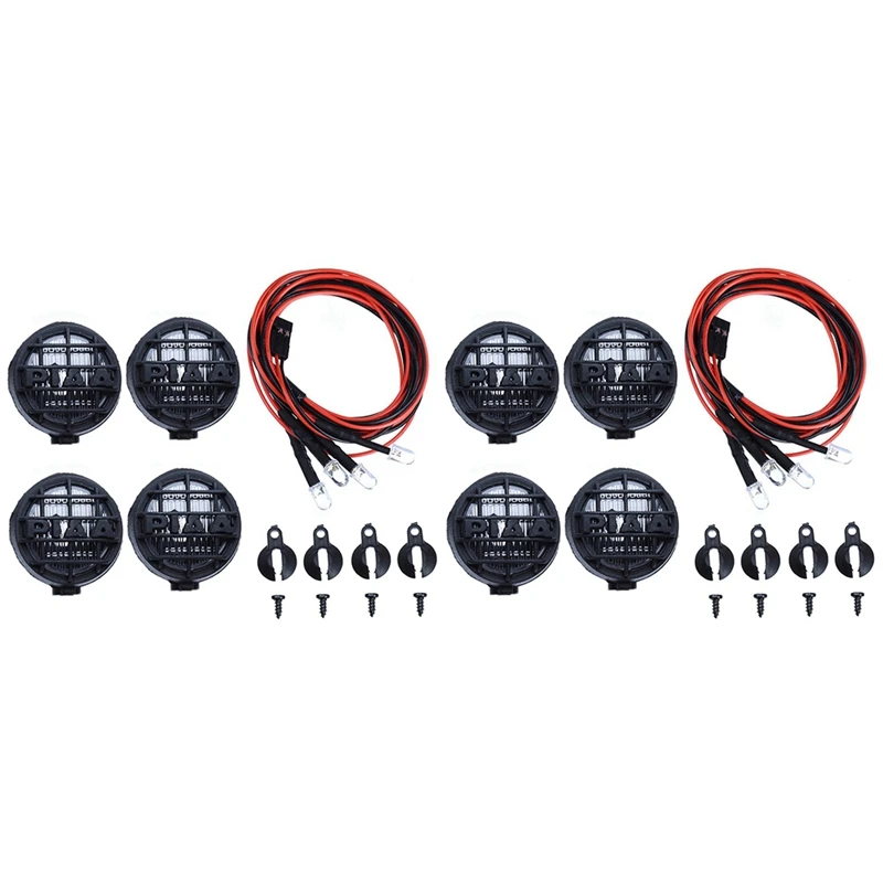 

2 комплекта, 4 светодиодных лампы, белый цвет, с абажуром для 1/10 Traxxas Hsp, аксессуары для радиоуправляемых машинок A & C