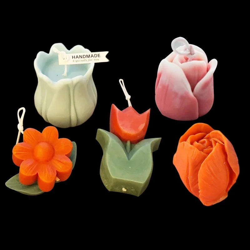 

DIY Flower Soap Candle Molds Food Grade Silicone Molds for Scented Candles Making Cute DIY Soap Making Nice Home Decor Ornaments