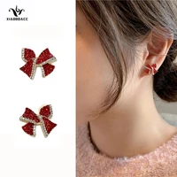 xiaoboacc s925 silver needle bow knot colorful earrings for women fashion stud ear jewelry accessories wholesale
