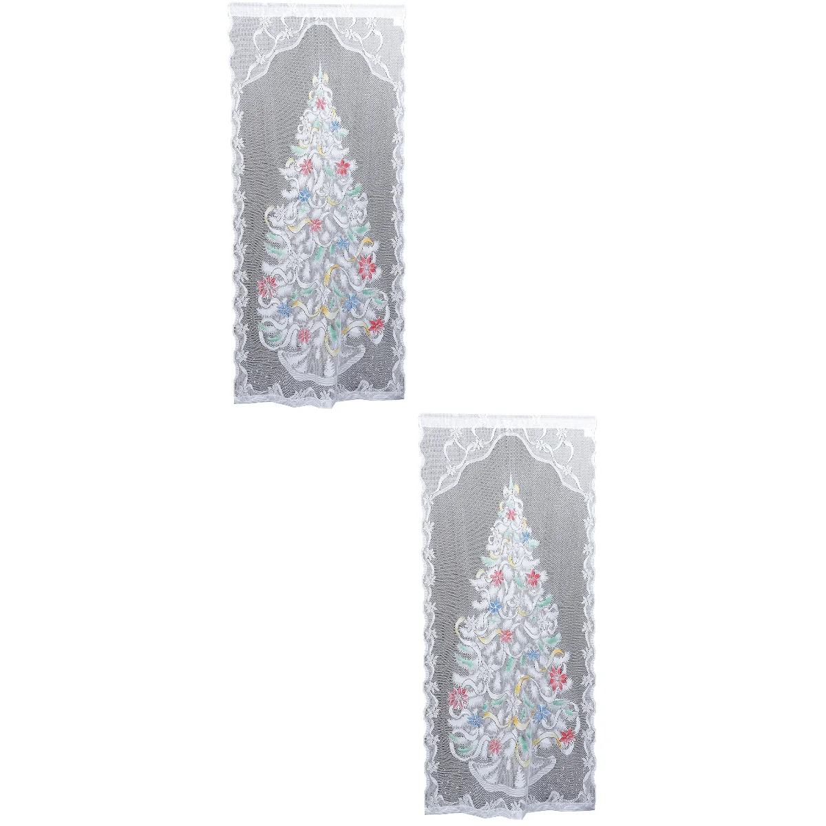 

2 Sets Christmas Glowing Curtains Xmas Style Decor Luminous Ornament Home House Decorations Festival Decorate Scene Adornment