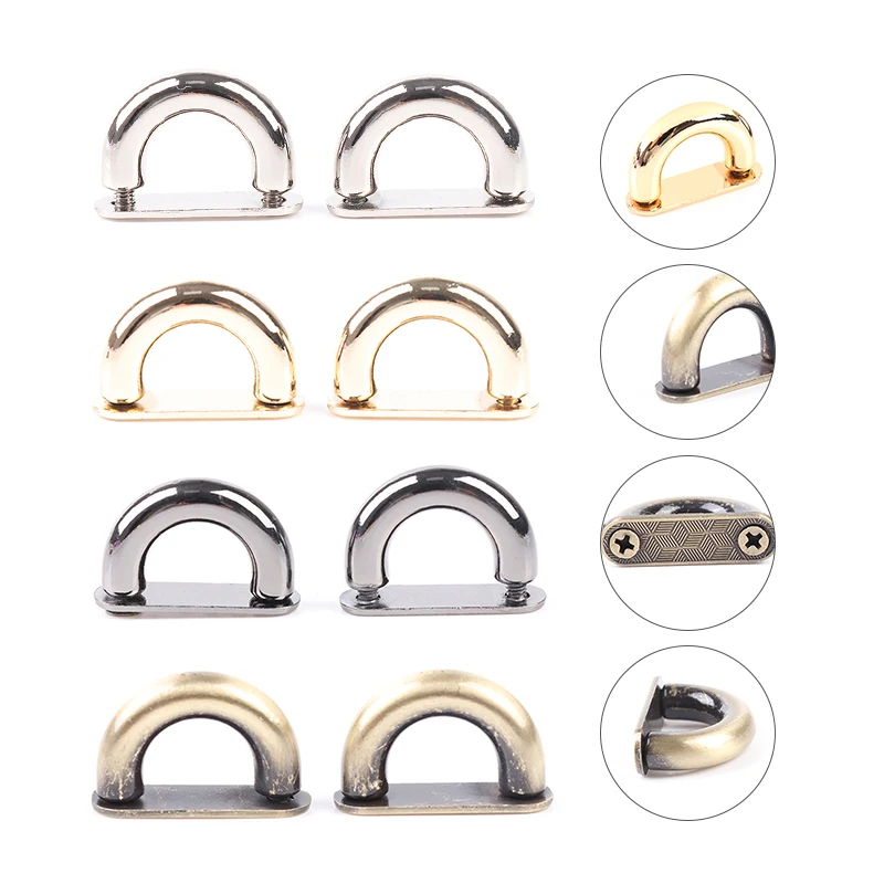 

2pcs Metal D-ring Bag Bag Connector Anchor Buckles Arch Bridge With Screws Leather Craft Garment Handbag Webbing Hook Connector