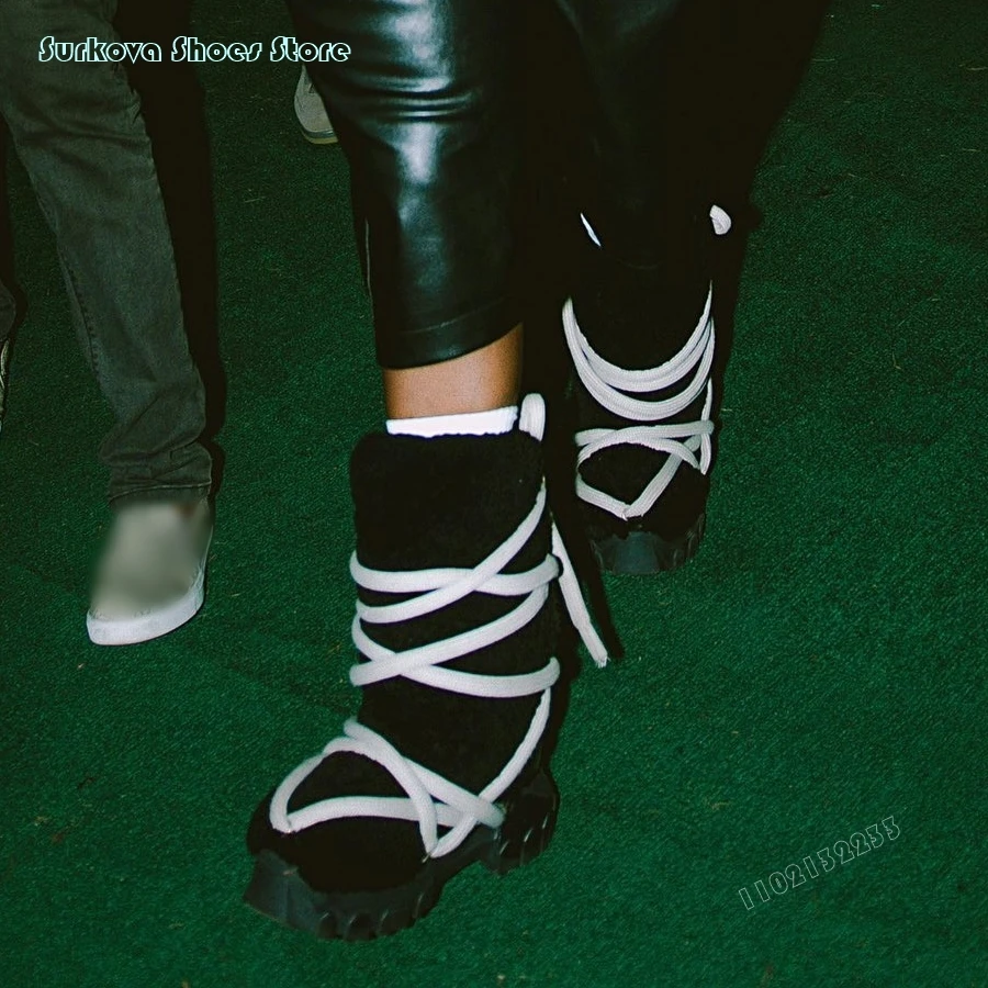 Surkova Снегоступы до середины икры с дизайном из искусственного меха Lover