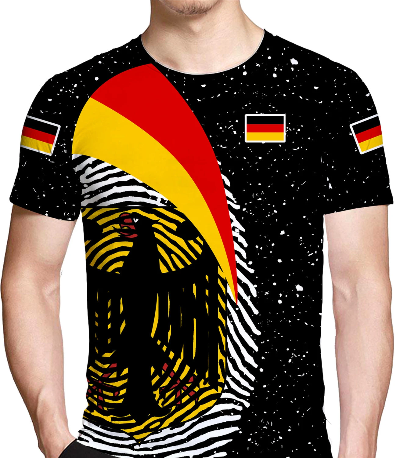 

Модная Летняя мужская футболка 2022 с принтом немецкого флага, Мужская футболка, дышащая футболка в уличном стиле с вышивкой и принтом