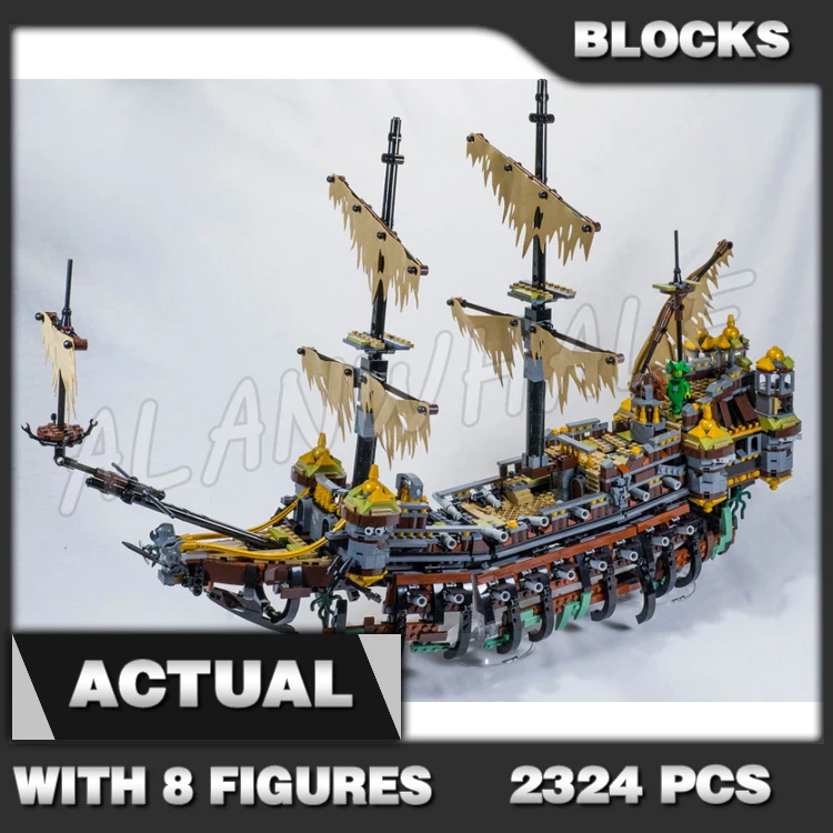 

2324pcs Pirates of the Caribbean Silent Mary Ghost Ship Skeleton Hull Captain 16042 Building Block Toy Compatible With Model