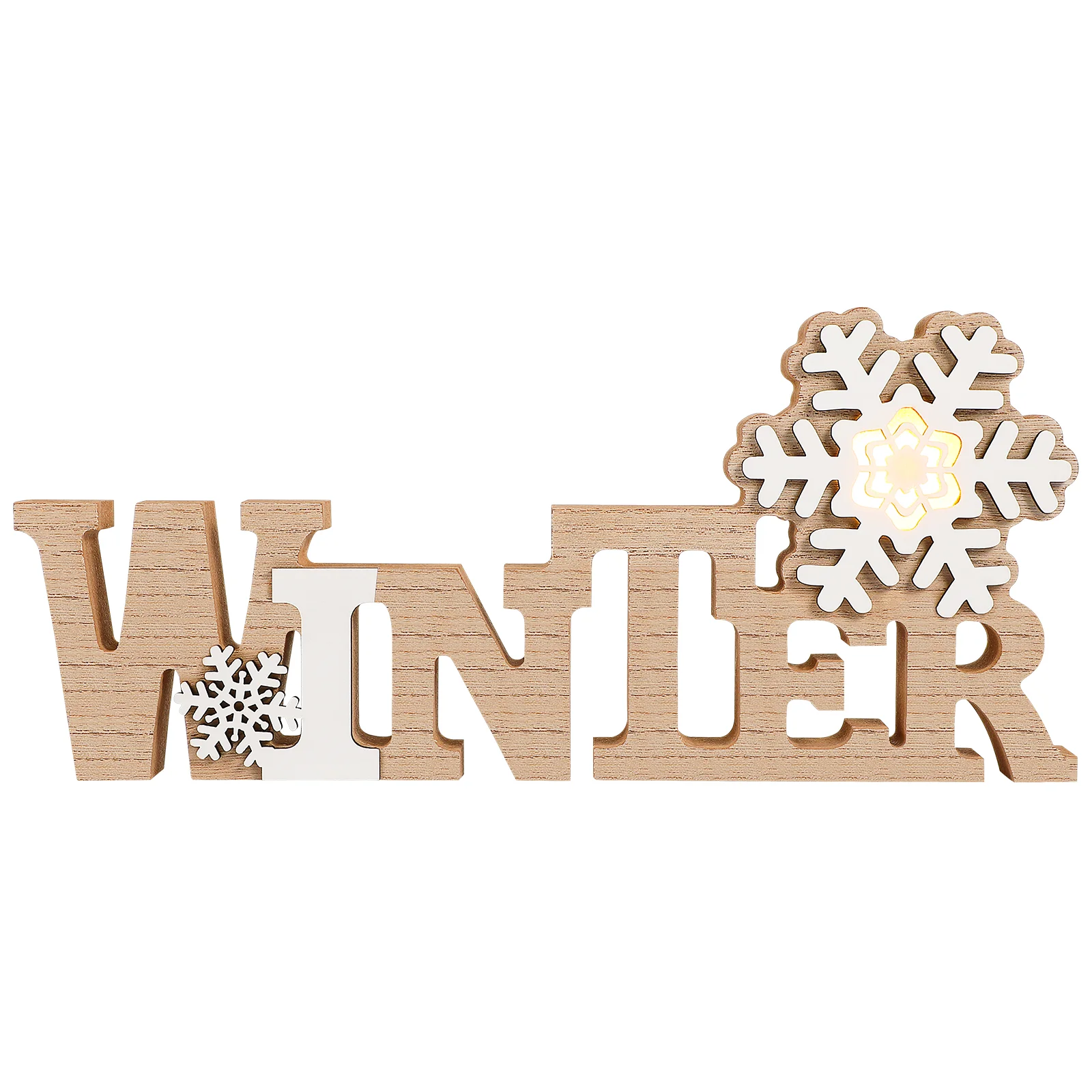 

Home Decoration Christmas Wood Lights Desktop Winter Wooden Table Sign Signs Banquet