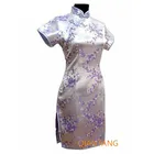 Платье-Ципао в китайском стиле женское, атласное короткое вечернее празднивечерние мини-платье в винтажном стиле, с цветами, большие размеры 3XL4XL5XL6XL