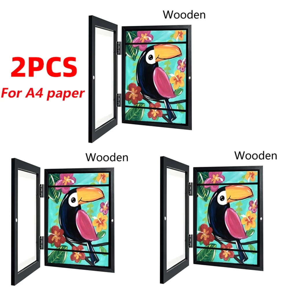 

Children Art Frametory Projects Sank Kids Art Frames Magnetic Front Opening Tempered Glass For A4 Paper Drawing Painting
