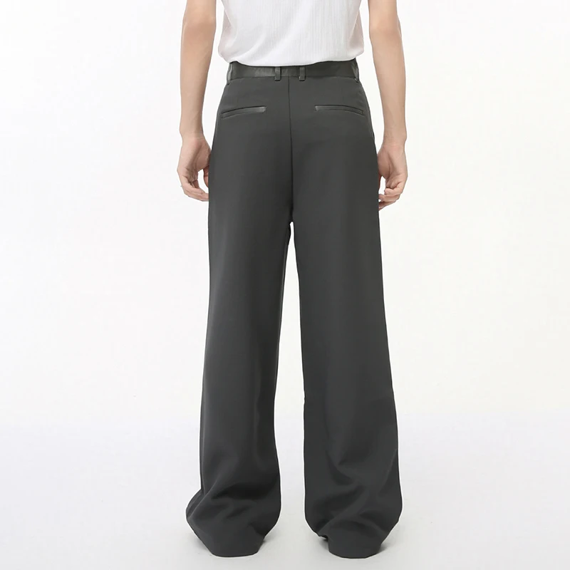 Мужская одежда IEFB нишевые Сатиновые комбинированные Костюмные брюки с