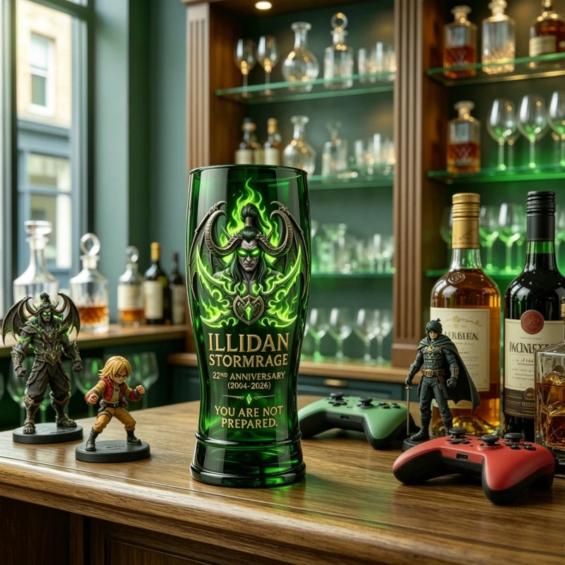 Фото Креативная зеленая кружка для пива World of Warcraft Illidan Stormrage, коллекционная чашка для фанатов игр, для бара, паба, вечеринок №2