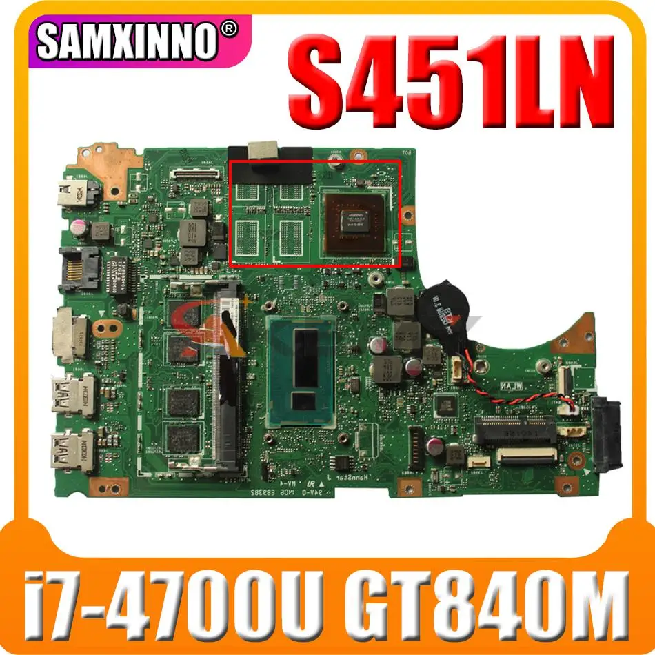 

S451L Original Mainboard UAM or V2G GPU I3 I5 I7 CPU 4GB RAM for ASUS S451 V451 V451L S451LN S451LB S451LA Laptop Motherboard
