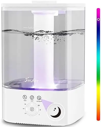 

Mist Humidifiers for Bedroom, 3.5L Smart 25dB MAX-Quiet Air Humidifier for baby with Top-Fill,40H working,8 Color Light,Ultrason