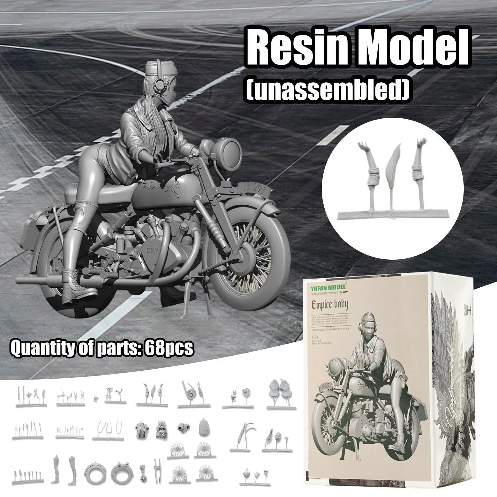 

1:24 Resin Character Model Kits Figure Beauty Colorless Home 75mm Desk Ornament And Self-assembled Decorations Office Craft W6s6