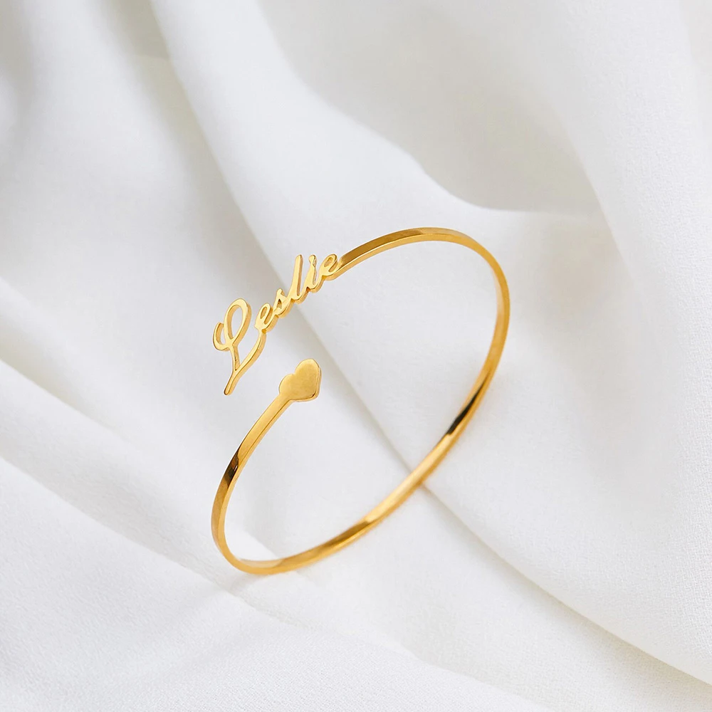 Индивидуальные браслеты для женщин открытые с именем на заказ ювелирные изделия