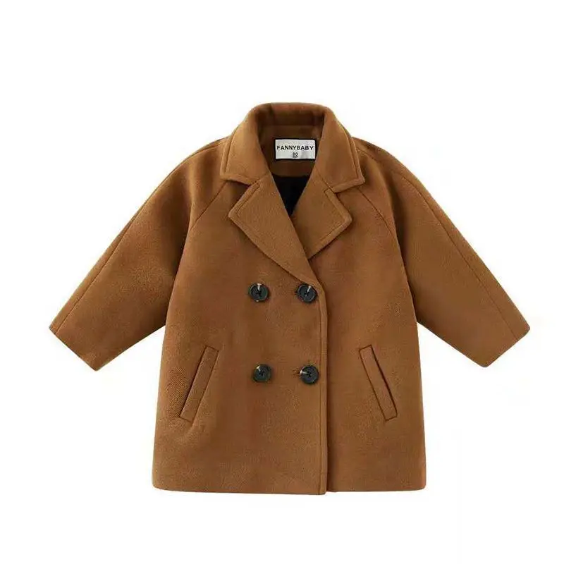 

Winter Grid Jackets Boys Wool Coat 5 Color Long Jacket Autumn Kids Windproof Coat Children Clothing Warm Boy Wool Coat Outerwear