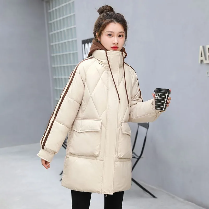 Новинка 2023 женское пуховое пальто из хлопка зимняя куртка женская версия средней
