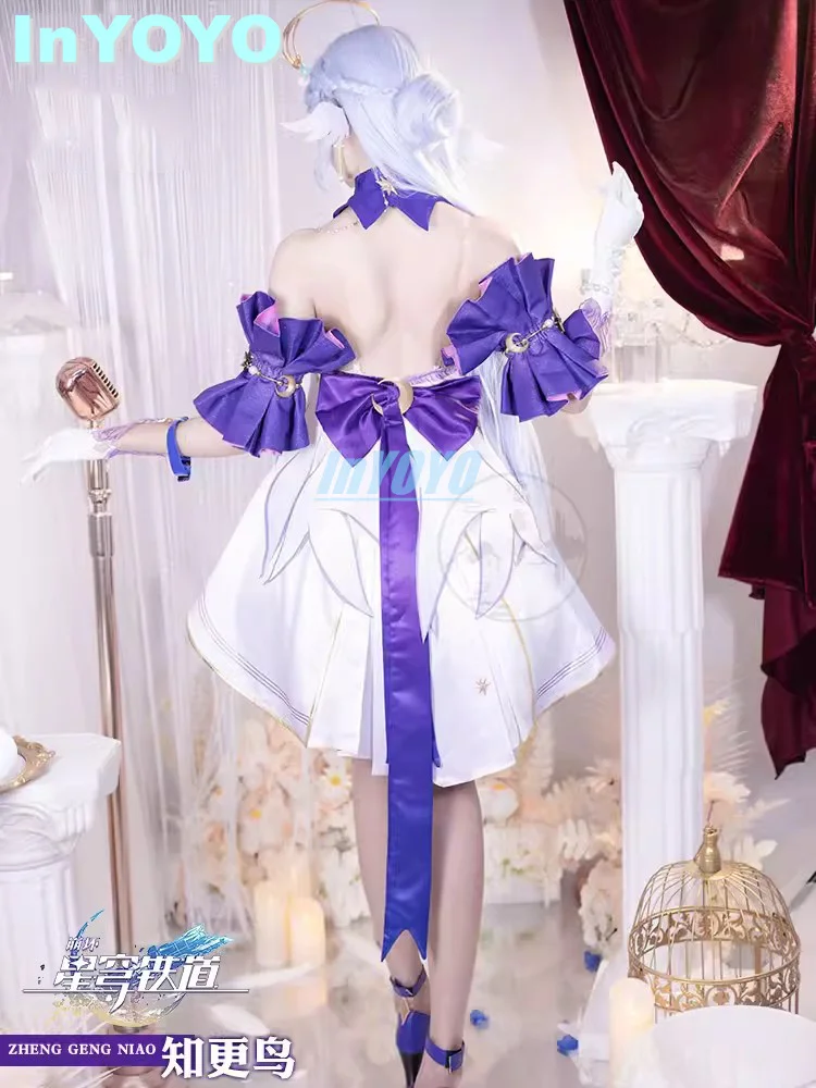 InYOYO Robin Косплей Honkai: Star Rail Костюм Прекрасное праздничное платье Униформа Парики