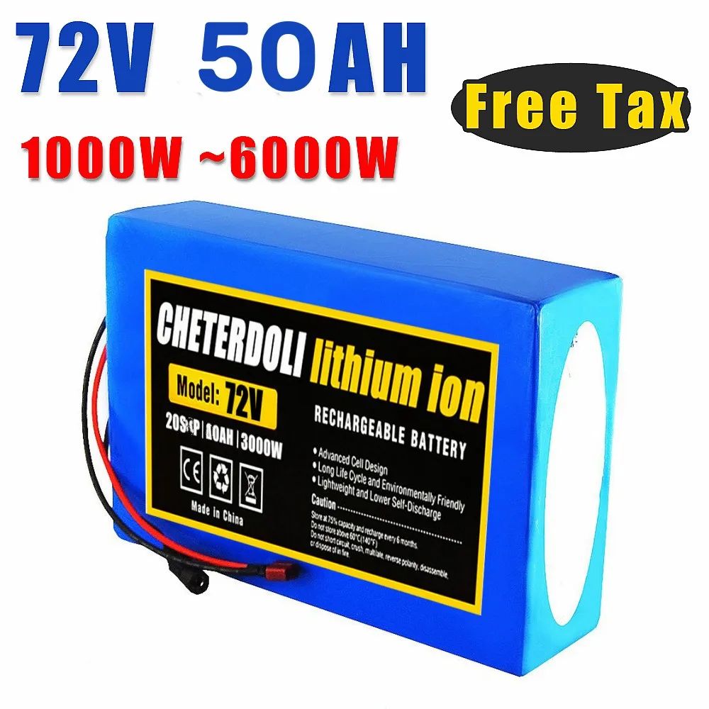 

20S 72V 20Ah 30Ah 40Ah 50Ah Electric Bike Battery 21700 5000mAh Cell 72V Electric Scooter Lithium Battery with 30A 50A BMS