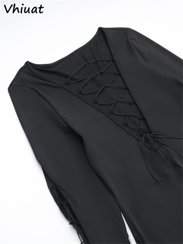 Женское облегающее платье с длинным рукавом и круглым вырезом Vestidos Club Party