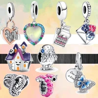 silver color lovely castle sea lion love beads butterfly pendant fit original brand 3mm charms bracelets women gifts wholesale