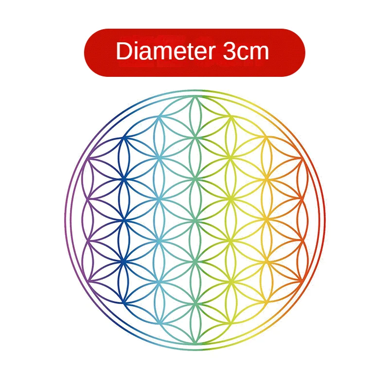 

Золотая наклейка цветок жизни ПВХ 3х3 см