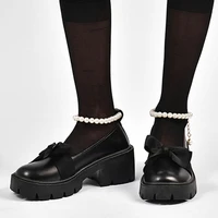 autumn brand beaded lolita mary janes women high heels shoes bow 2022 new designer dress thick platform pumps oxford sandals new