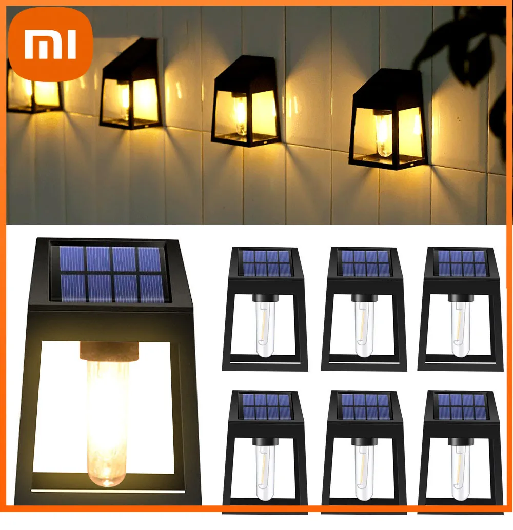 

Уличная лампа Xiaomi на солнечной батарее с умным управлением, водонепроницаемый декоративный садовый светильник для забора, освещение для пе...