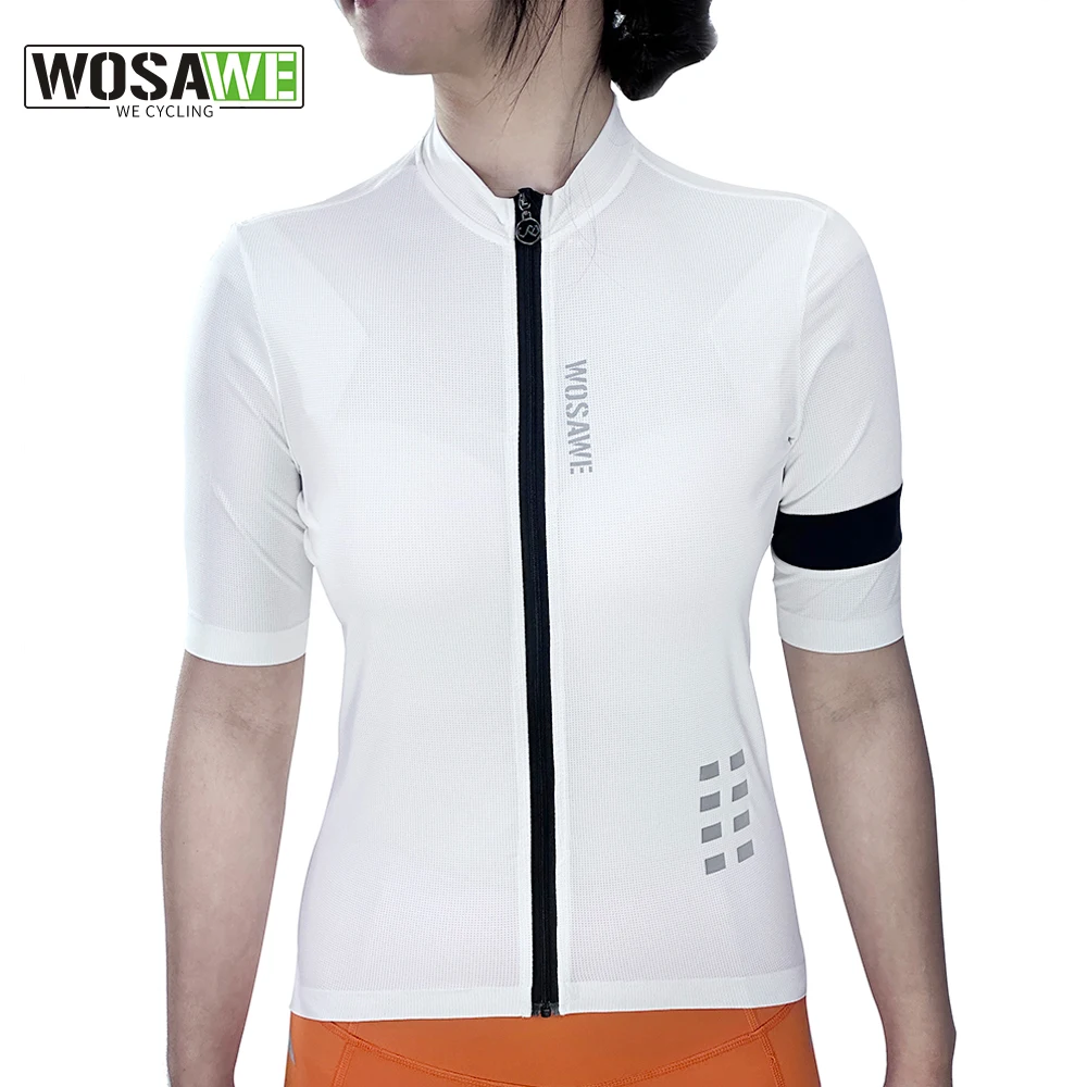 

WOSAWE 2023 Women Cycling Jerseys Summer Short Sleeve Ladies Bicycle Wear Quick-dry Bike Jerseys Fashion Pro Team MTB Road Shirt