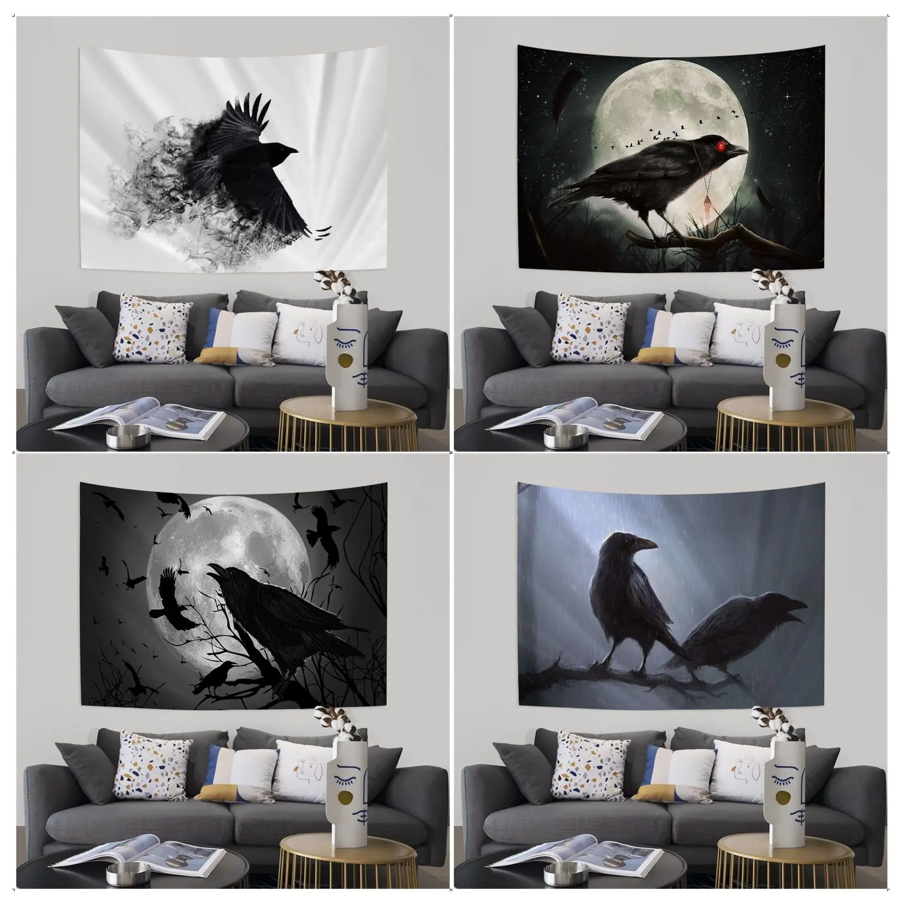 

Crow DIY Wall Tapestry Wall Hanging Decoration Household Wall Hanging Home Decor