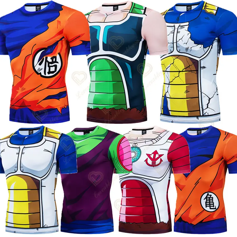 

Dragon Ball Men Sports Tee Shirts Long Sleeve Compression Tops Cosplay Son Goku Running Fitness Costume Gym Tshirt Dropshipping