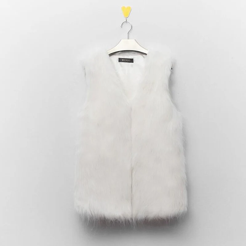 Fur Waistcoat Faux Fur Vest Women 2022 Casual Slim Winter Autumn Sleeveless Fur Jacket Coat 2XL Femme Khaki Black Streetwear