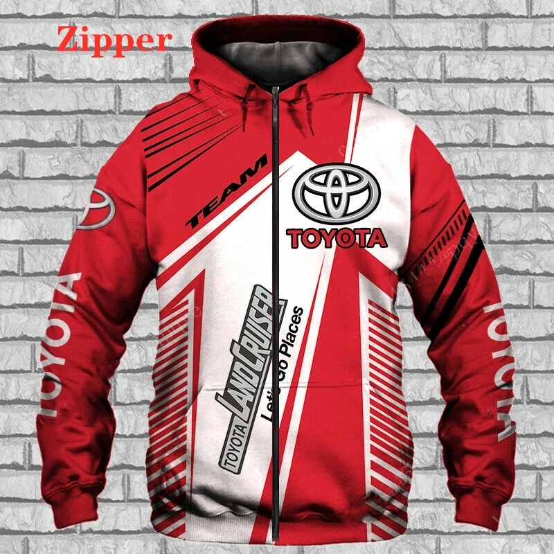 

Unisex Men Toyota Motor Logo Hoodie 3D Print Zipper Sweatshirt Men Sportswear Racing Wear Jacket Men Clothing