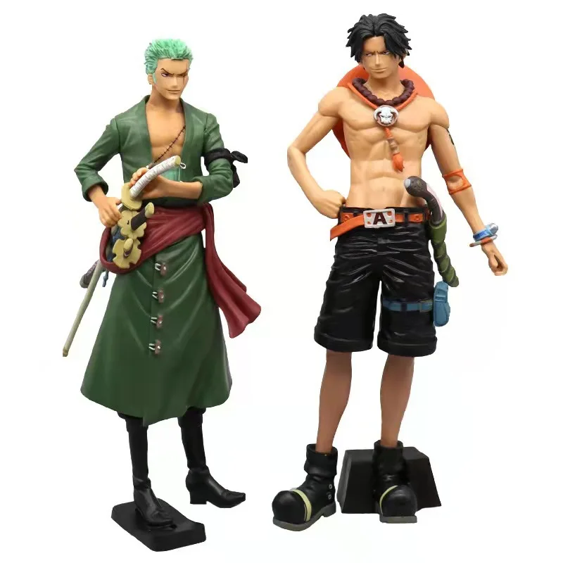 

28cm One Piece Anime Action Figure Ace Roronoa Zoro Figurine with Swords PVC Statue Collectible Model Children Doll Toys Gifts