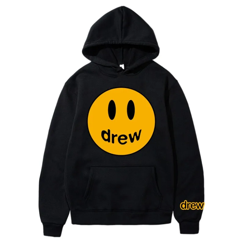 

Drew House 2022 New men's Hoodie Brand Smiley Justin Bieber Sweatshirt Hoodies Men/Women Hip Hop Hoodies Streetwear Clothing