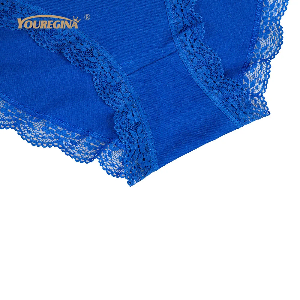 YOUREGINA Women Panties Plus Size Sexy Lace Large Briefs Underwear Cotton High Waist 4XL Ladies Intimates 6 pcs/lot