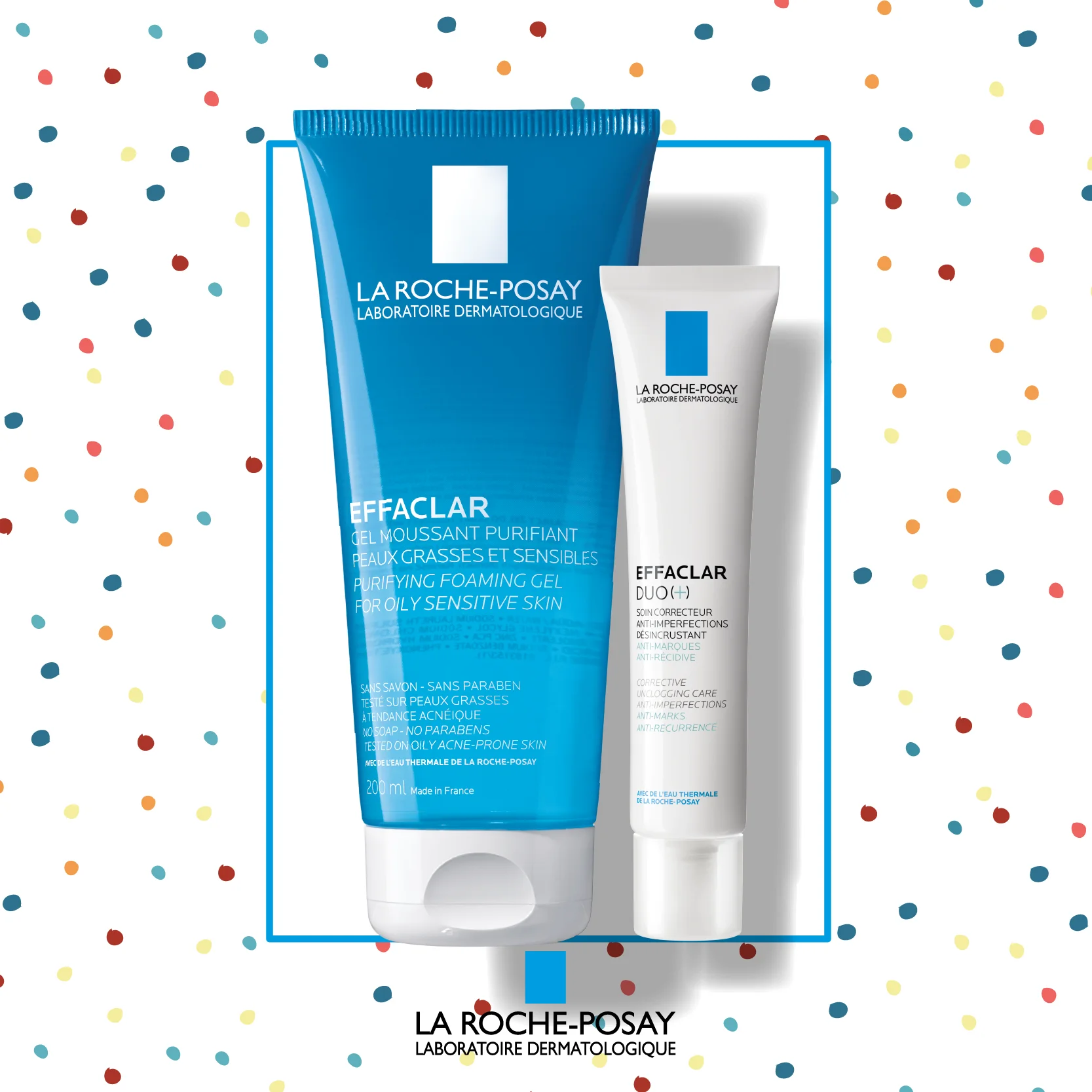 

2PCS La Roche Posay EFFACLAR DUO+ Lotion/Gel Cleanser Set Acne Treatment Anti-blemish Acne Marks Oil Control For Oily-Prone Skin