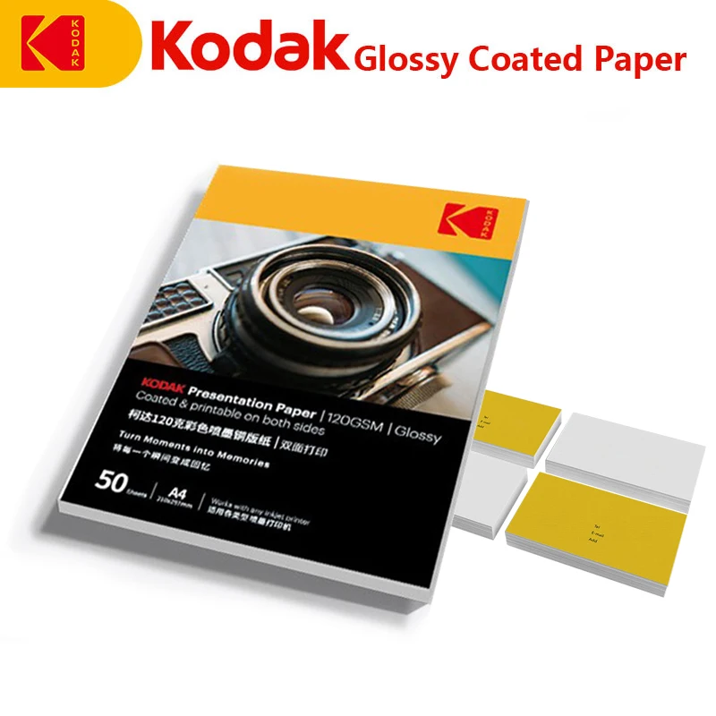 

Original KODAK Presentation Paper 50sheets 80GSM 240GSM Color Photo paper inkjet printer A4 8.3X11.7 Glossy coated Double-sided