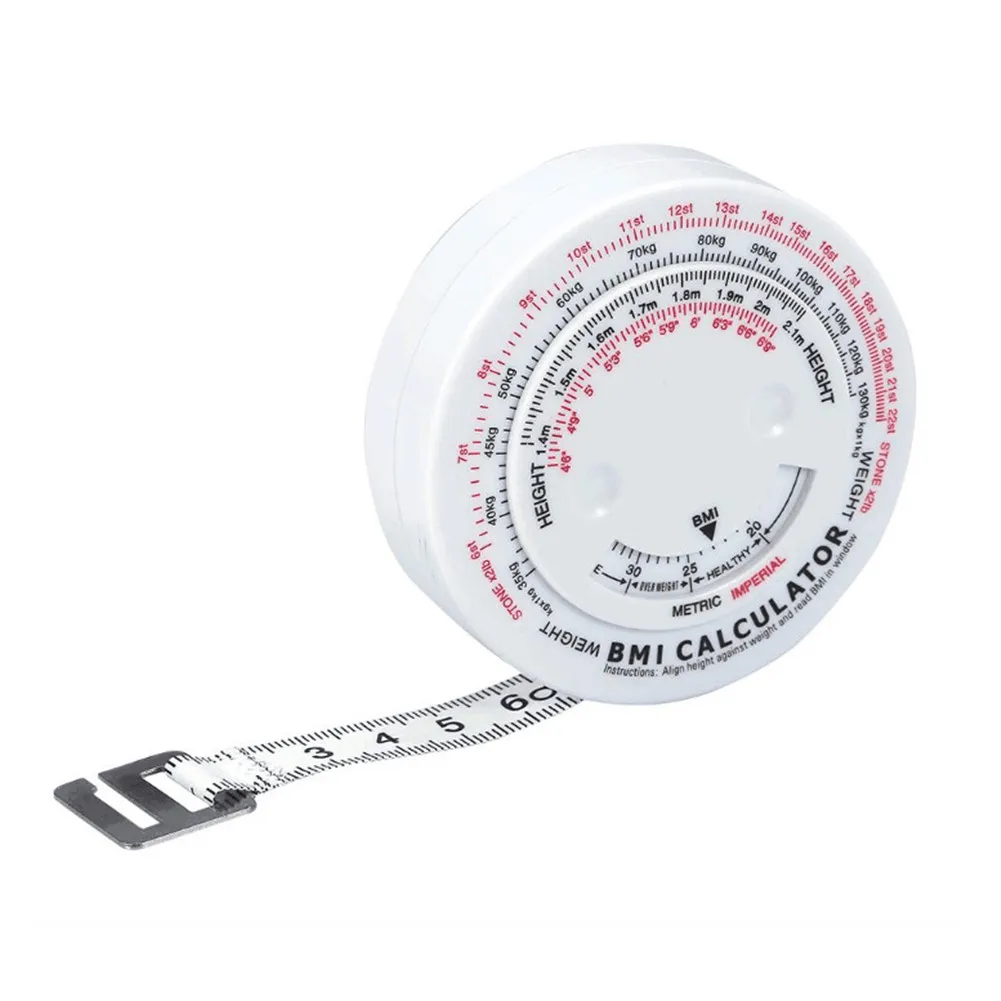 

BMI Tape Measure Body Fat Measuring Tape 150cm Retractable Waist Calculator Measure Tools For Arm Chest Calf Thigh Hip