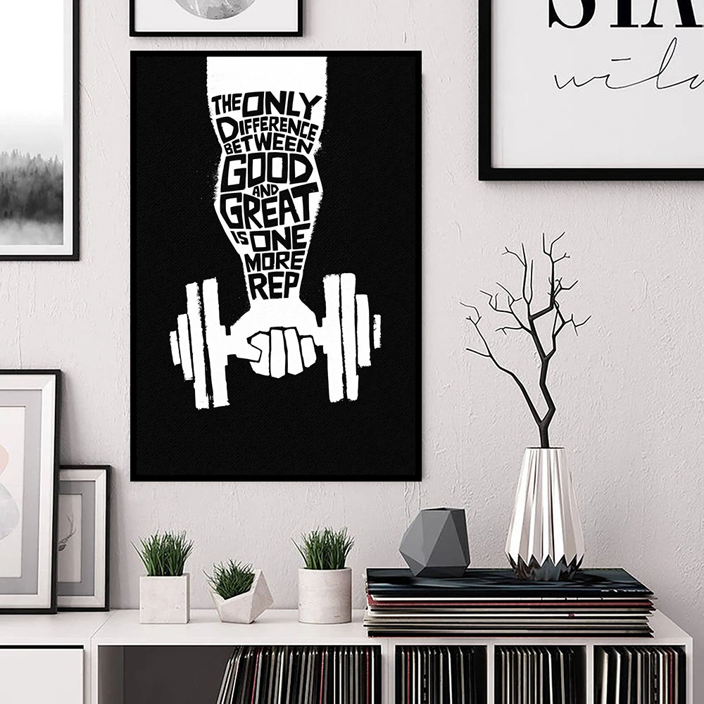 Современный гимнастический зал гантель постер мотивация фотокартины Печать на