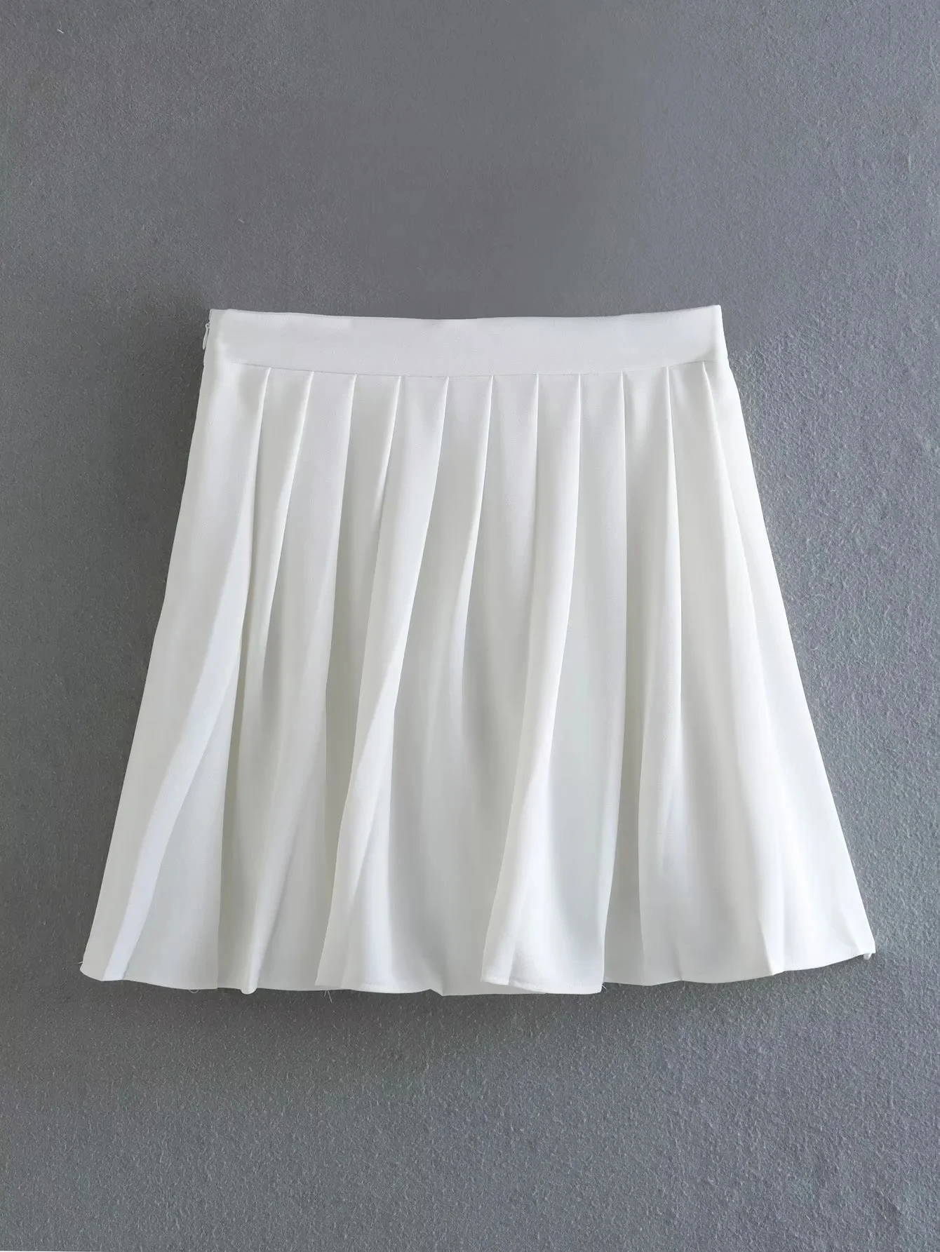 Summer Women's White Pleated Pants Lined With Half Skirt Fashion Cute Sweet College Style