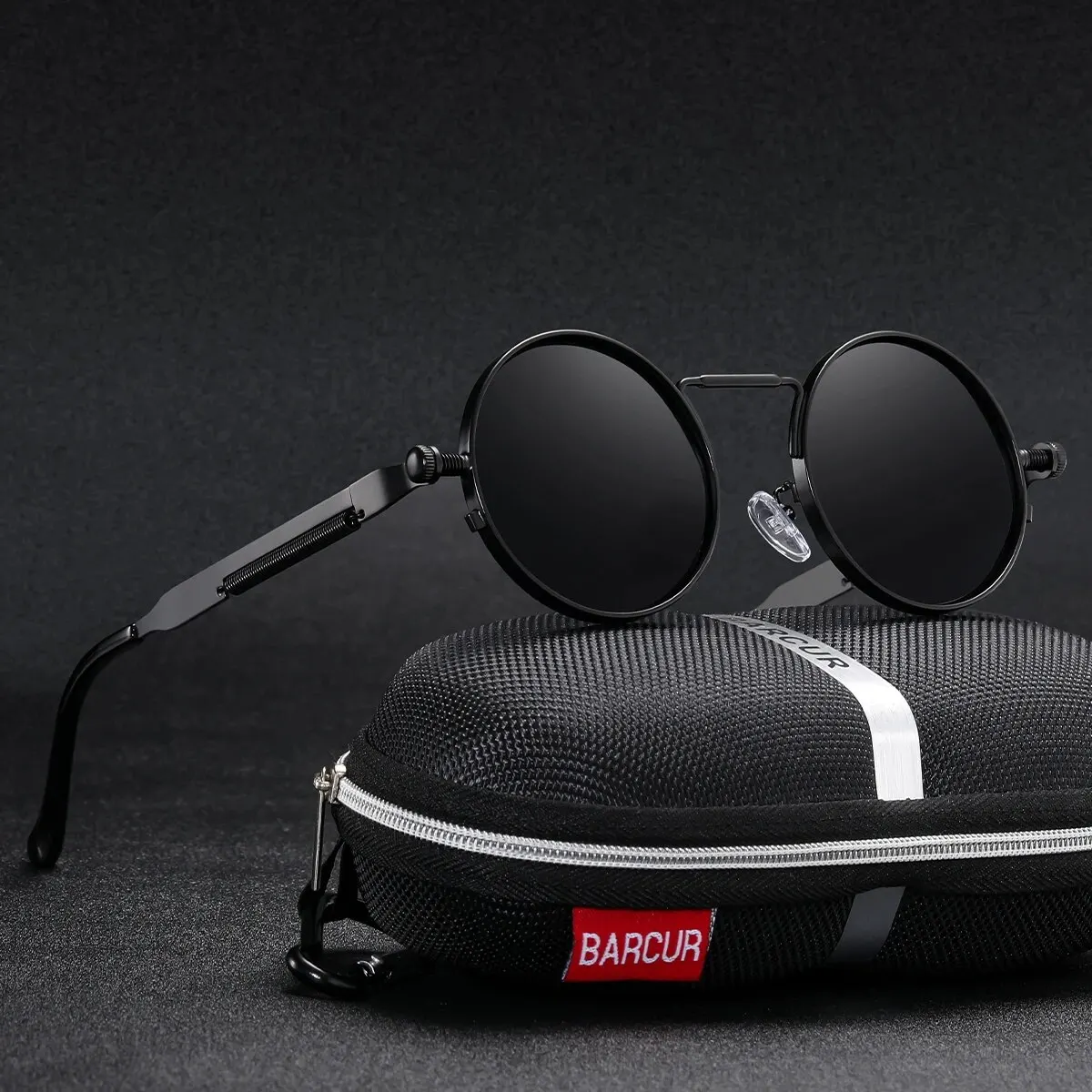 Мужские и женские круглые солнцезащитные очки BARCUR поляризационные ретро-очки в