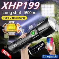 super newest xhp199 most powerful led flashlight 18650 usb xhp90 high power tactical flashlight torch rechargeable hand light