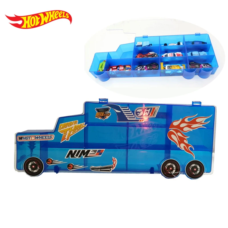 

Portable Hot Wheels Car Model Storage Box Plastic Truck Modeling Box Diecast 1/64 Capacity 16 Vehicles Educational Toys for Boys
