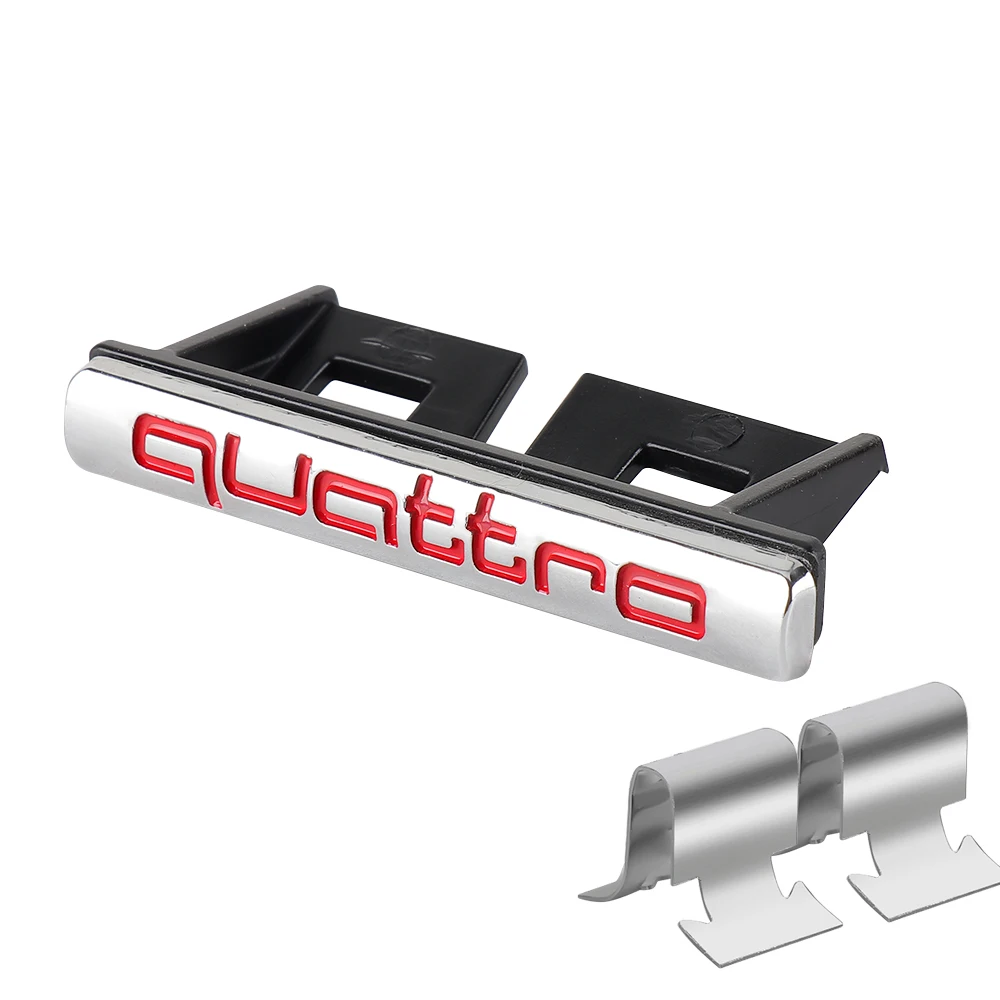 

3D металлический логотип Quattro, решетка крыла, декоративные аксессуары для Audi Sline A1 A2 A3 A4 A5 A6 A7 A8 8P B6 Q1 Q2 Q3 Q5 Q7 RS