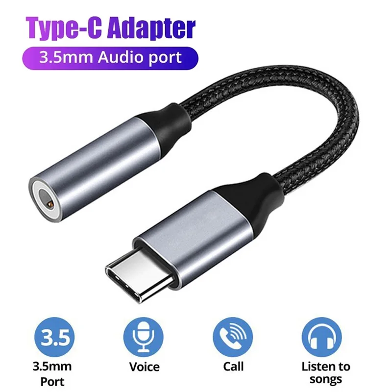 

For Samsung S23 Xiaomi POCO Huawei OnePlus USB Type C to 3.5mm Auxiliary Adapter Type C 3 5 Jack Audio Cable Headphone Cable Con