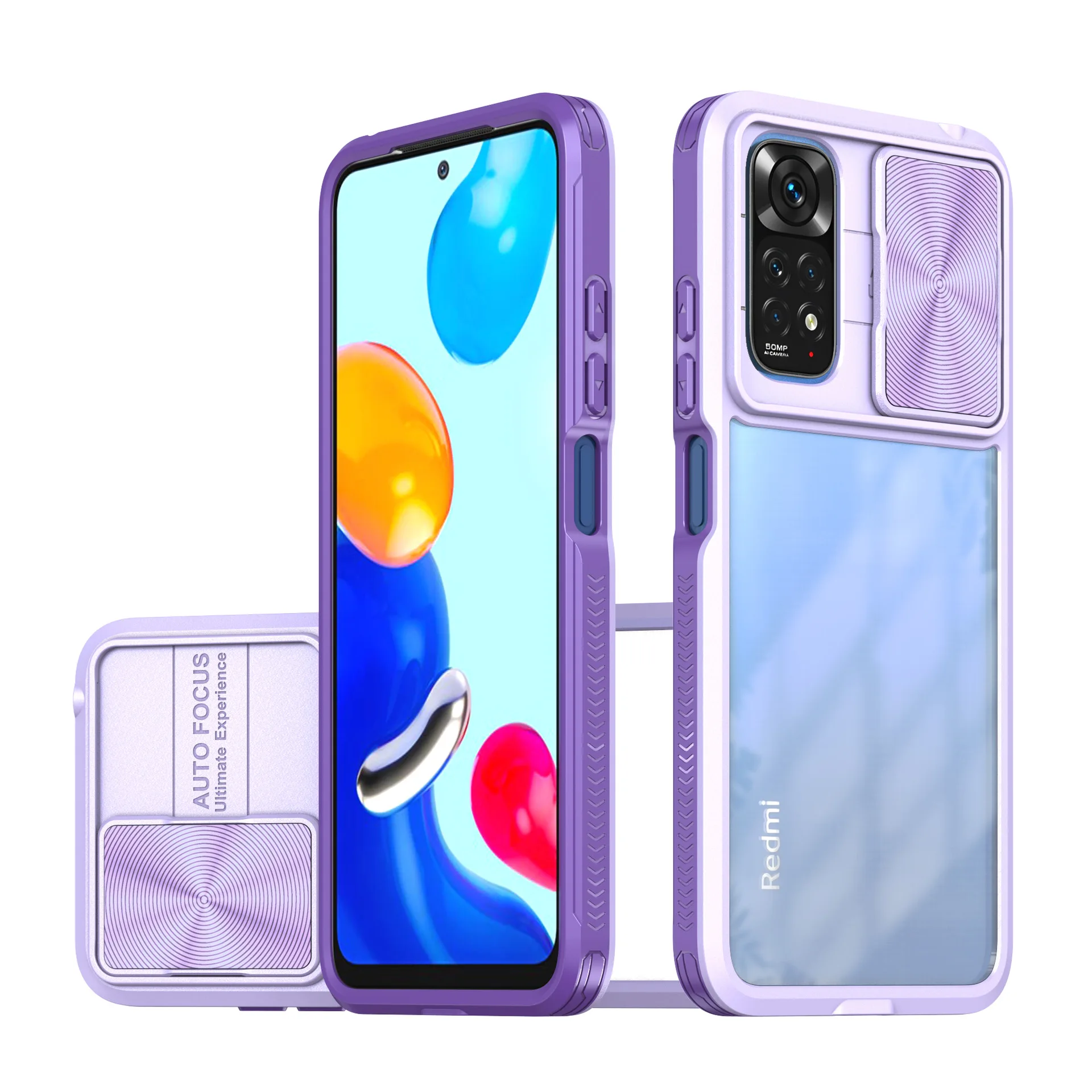 

For Redmi 12T Case for Redmi Poco M5 Phantom Armor Transparent Sliding Window Protective Cover