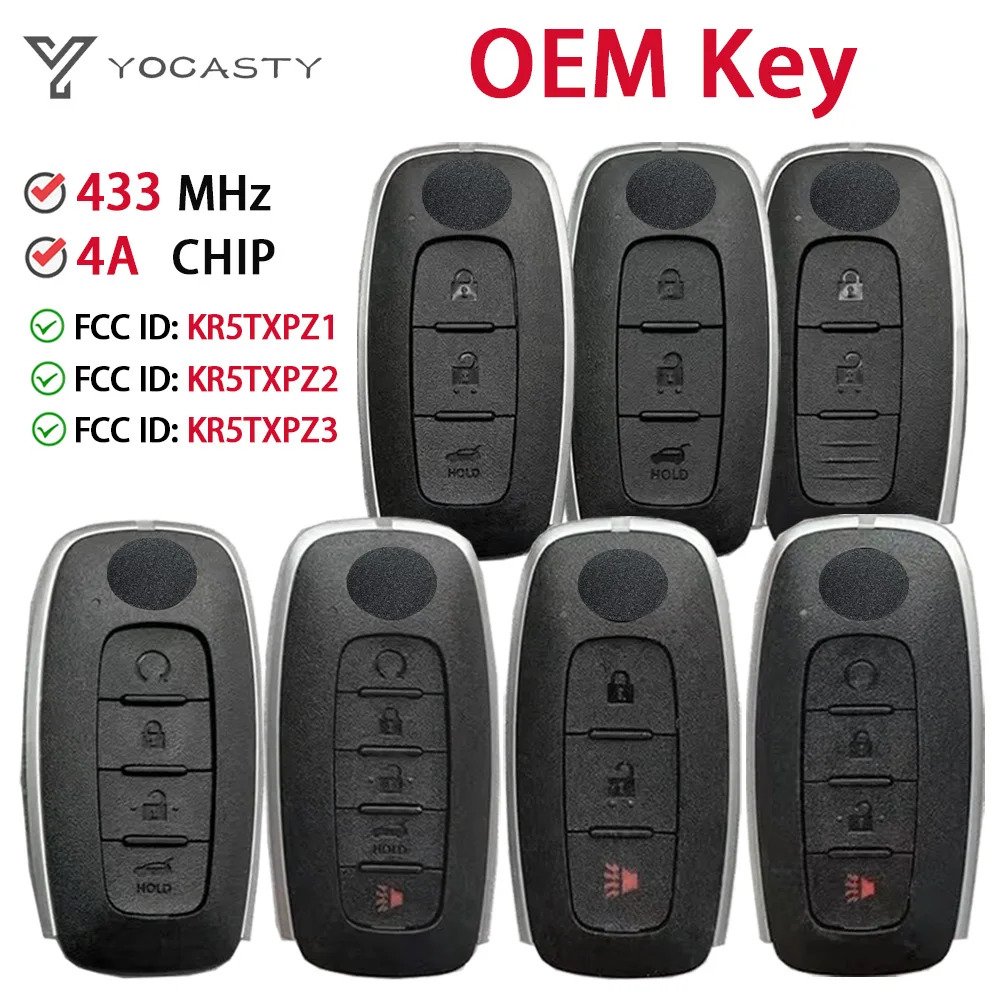 

YOCASTY OEM KR5TXPZ1 KR5TXPZ2 KR5TXPZ3 433 МГц 4A чип умный дистанционный ключ от автомобиля для Nissan Qashqai Rogue Sentra Sylphy Almera X-Trail