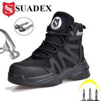 suadex indestructible steel toe boots for men safety shoes anti smashing work breathable safety work boot shoes eur size 37 48