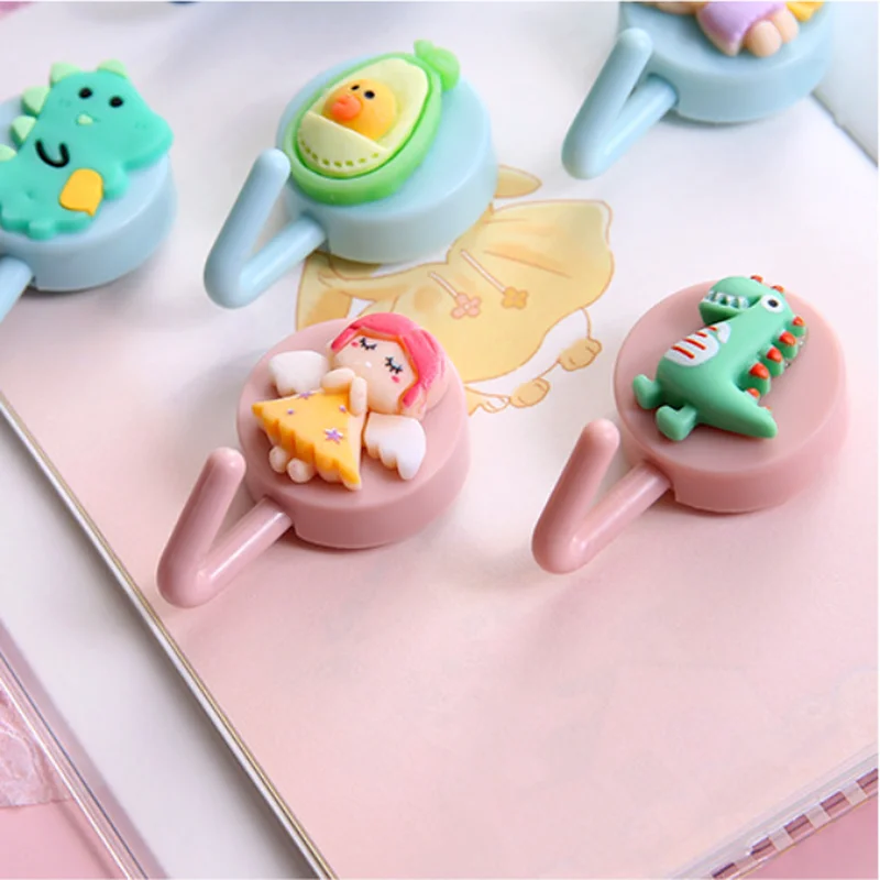 Новый настенный крючок в виде милых животных для ключей пластиковый подвесной