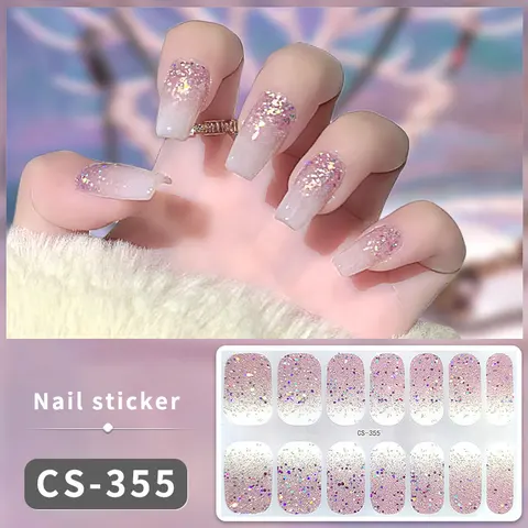 Наклейки для ногтей полное покрытие розовые
