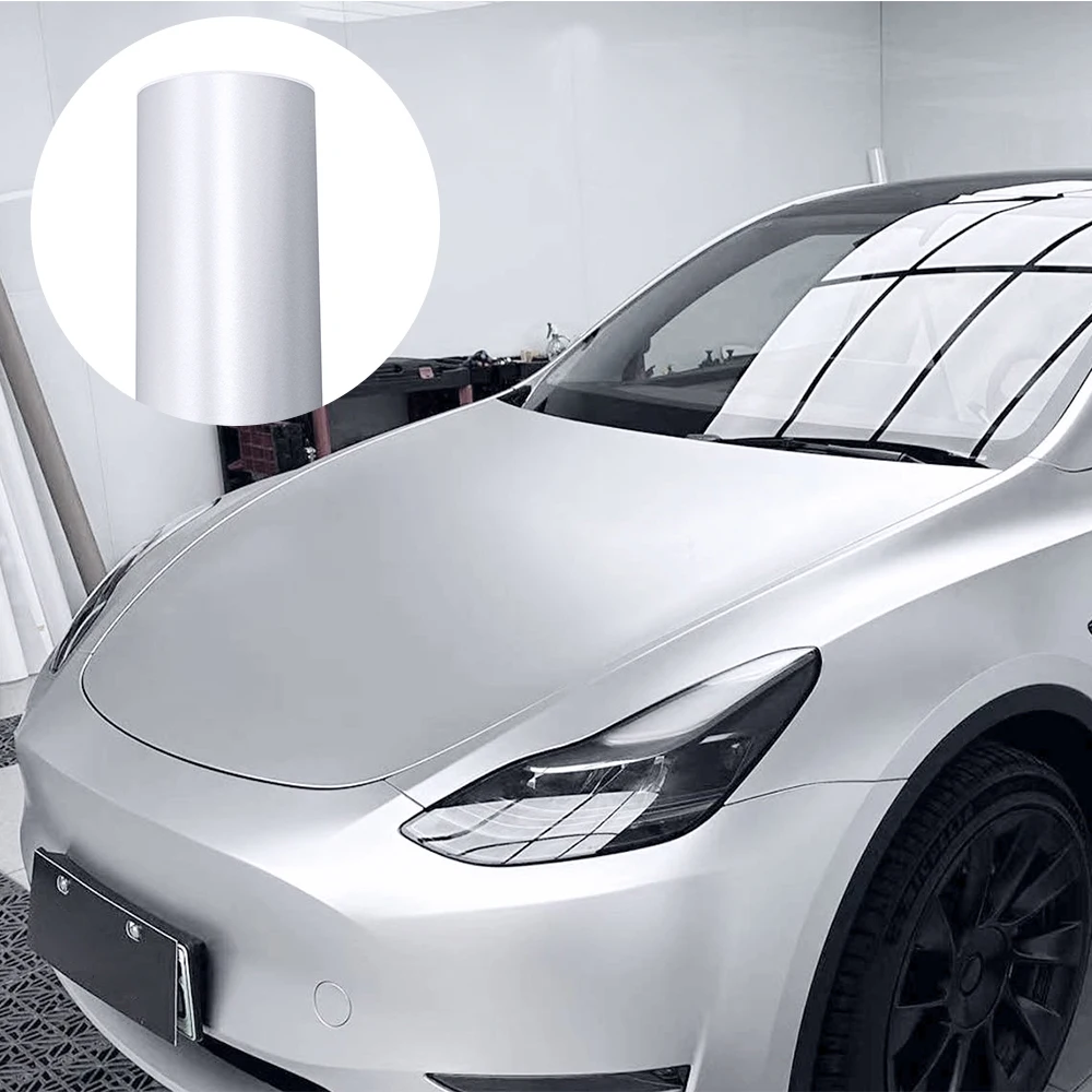 

Металлическая матовая атласная пленка для льда, серебряная виниловая пленка для изменения цвета, автомобильная пленка для упаковки, без пузырьков, наклейка, упаковка автомобильных аксессуаров